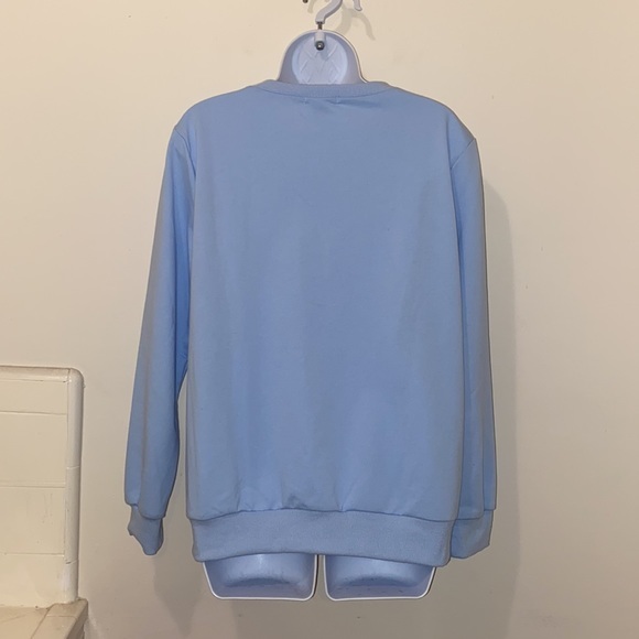 NWOT Women’s Powerpuff Girls/Bubbles Sky Blue RomWe Crewneck Sweatshirt - Picture 8 of 12